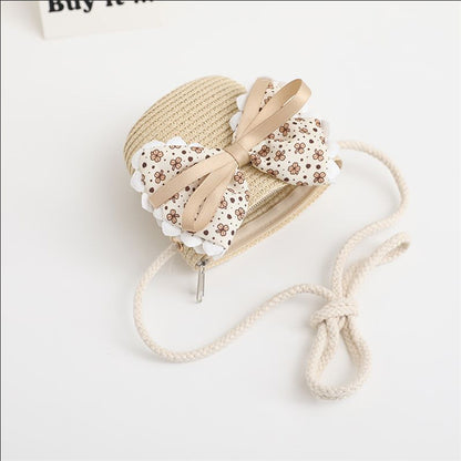 Sombrero infantil con lazo de flores 