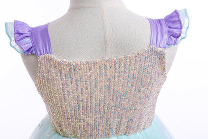 Children's Dress with Sparkling Sea Print