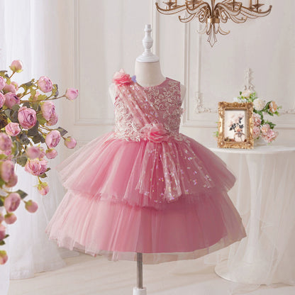 Vestido de fiesta con flores de tul 