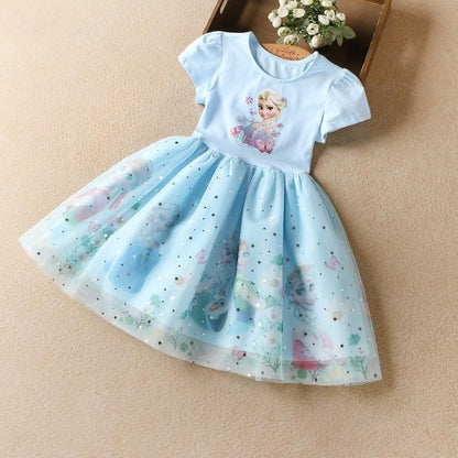 Children's Dress with Little Stars and Tulle