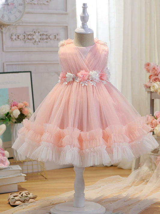 Flower Tulle Children's Party Dress