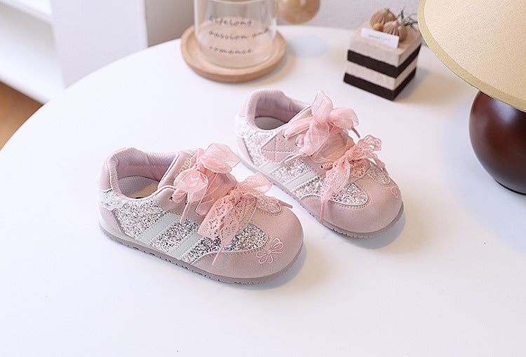 Girls' Rhinestone Sneakers with Bows