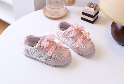 Girls' Rhinestone Sneakers with Bows