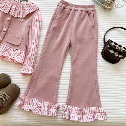 Children's Set with Ruffles and Pearl Buttons