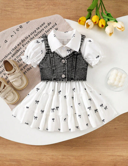 Children's Dress with Bows and Top