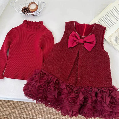 Infant Girls’ Floral Bow Outfit Set