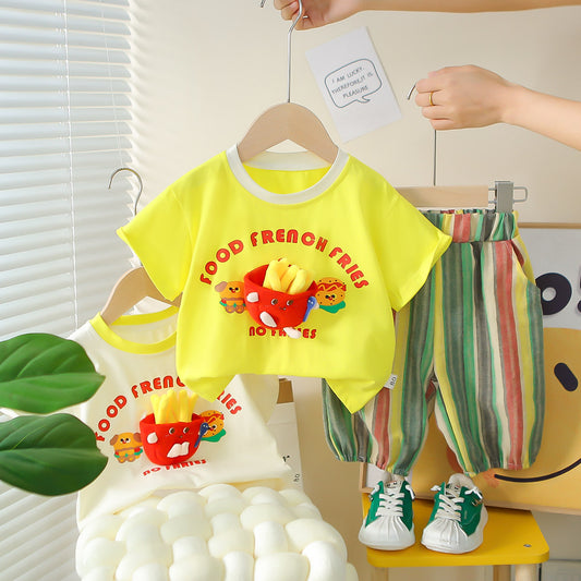 Boys' Striped Outfit - Potato Print