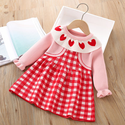 Children's Plaid Hearts Dress