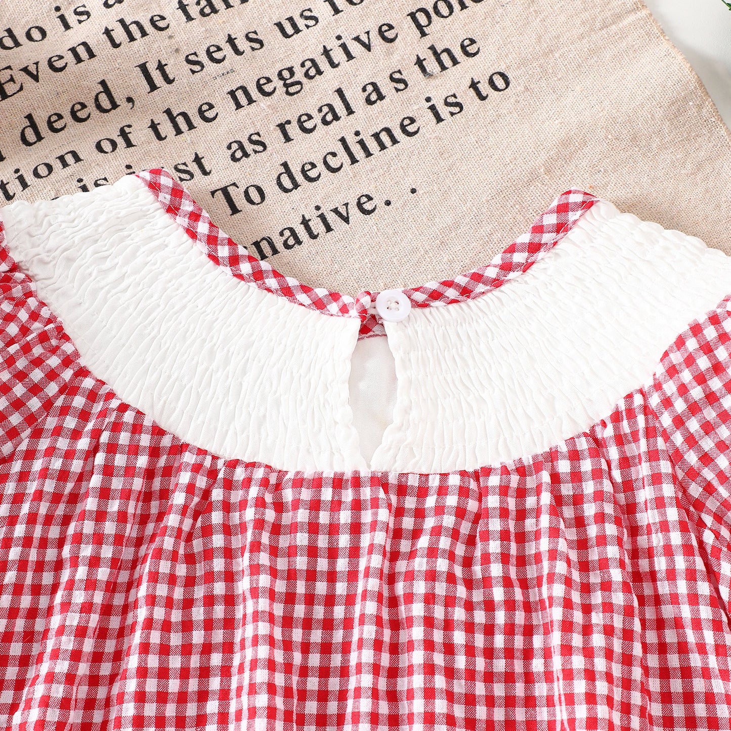 Children's Checkered Christmas Dress