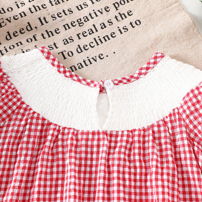 Children's Checkered Christmas Dress