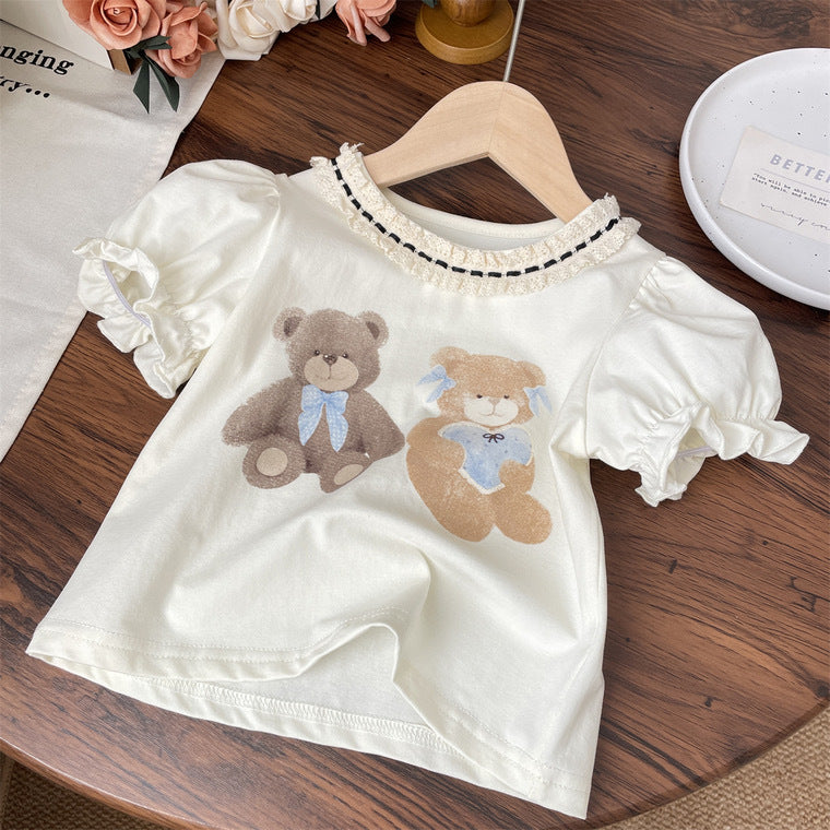 Kids' Teddy Bear and Denim Outfit Set