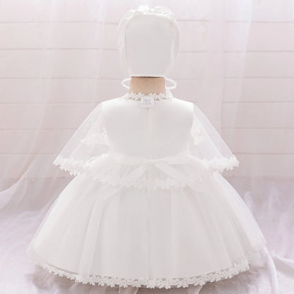 Luxury Children's Dress with Flower Embroidery