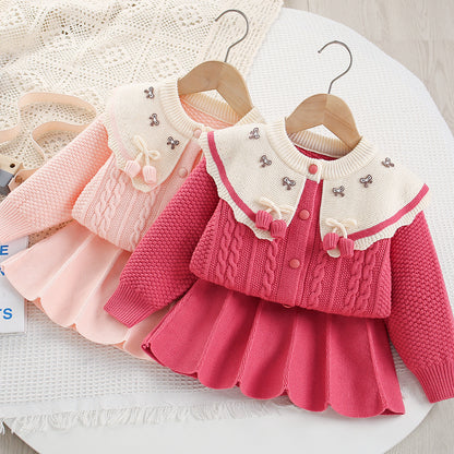 Children's Knitted Set with Bows