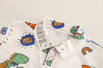 Boys' Outfit Set with Animal Print Shirt