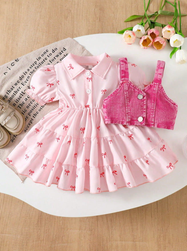 Children's Dress with Bows and Top