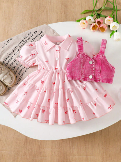 Children's Dress with Bows and Top