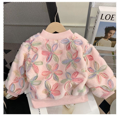 Chaqueta de mujer para niños con flores 