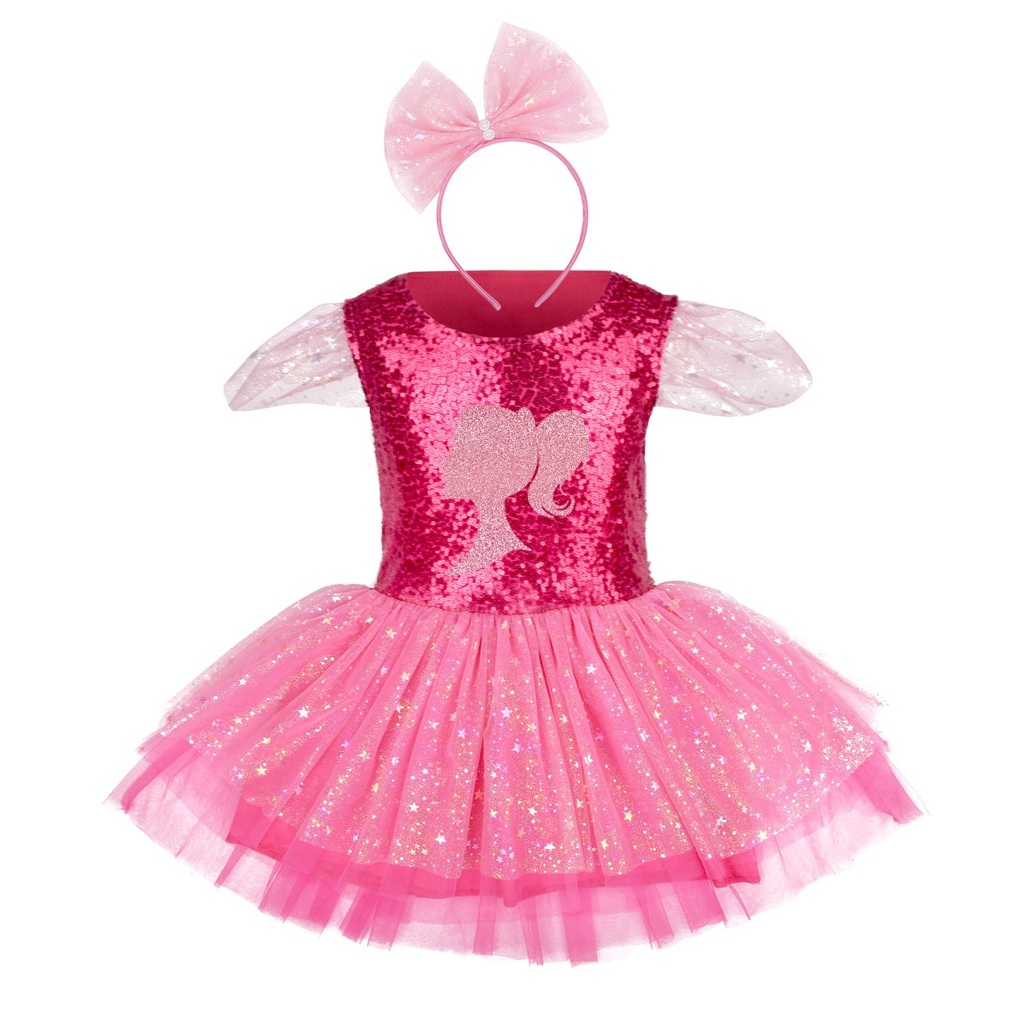 Children's Dress with Glitter in Pink