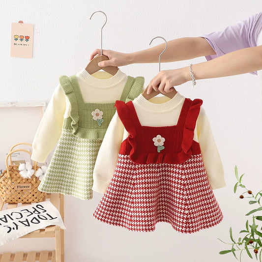 Children's Knitted Flower Dress