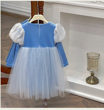 Children's Party Dress in Sparkling Blue