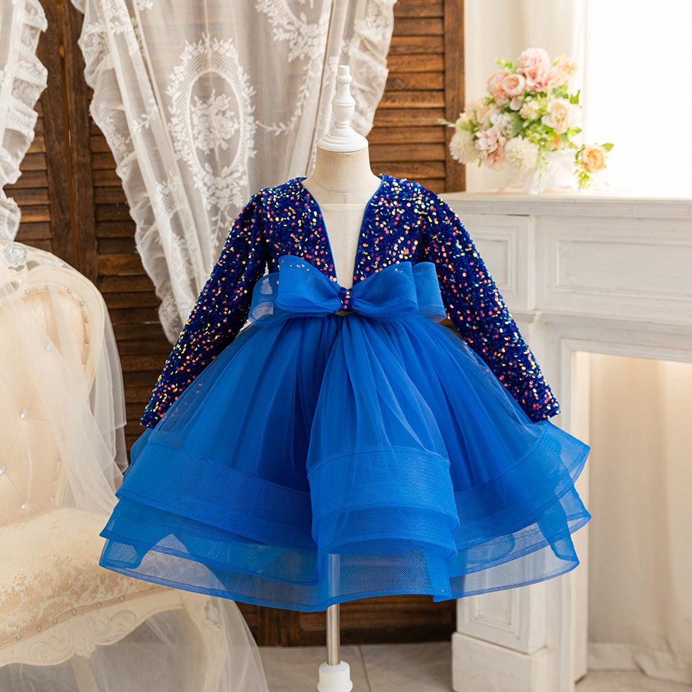 Children's Party Dress with Sparkly Bow