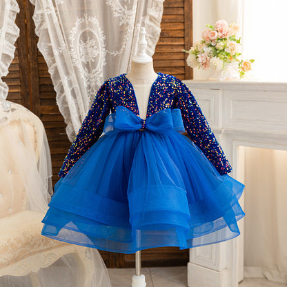 Children's Party Dress with Sparkly Bow