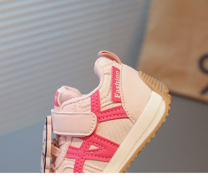 Children's Sneakers with Velcro and Teddy Bear Design
