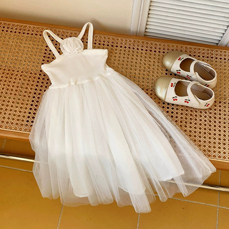 فستان زهور للأطفال مع التول 