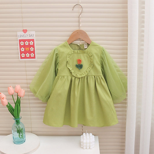 فستان أطفال بأكمام طويلة من Little Flower