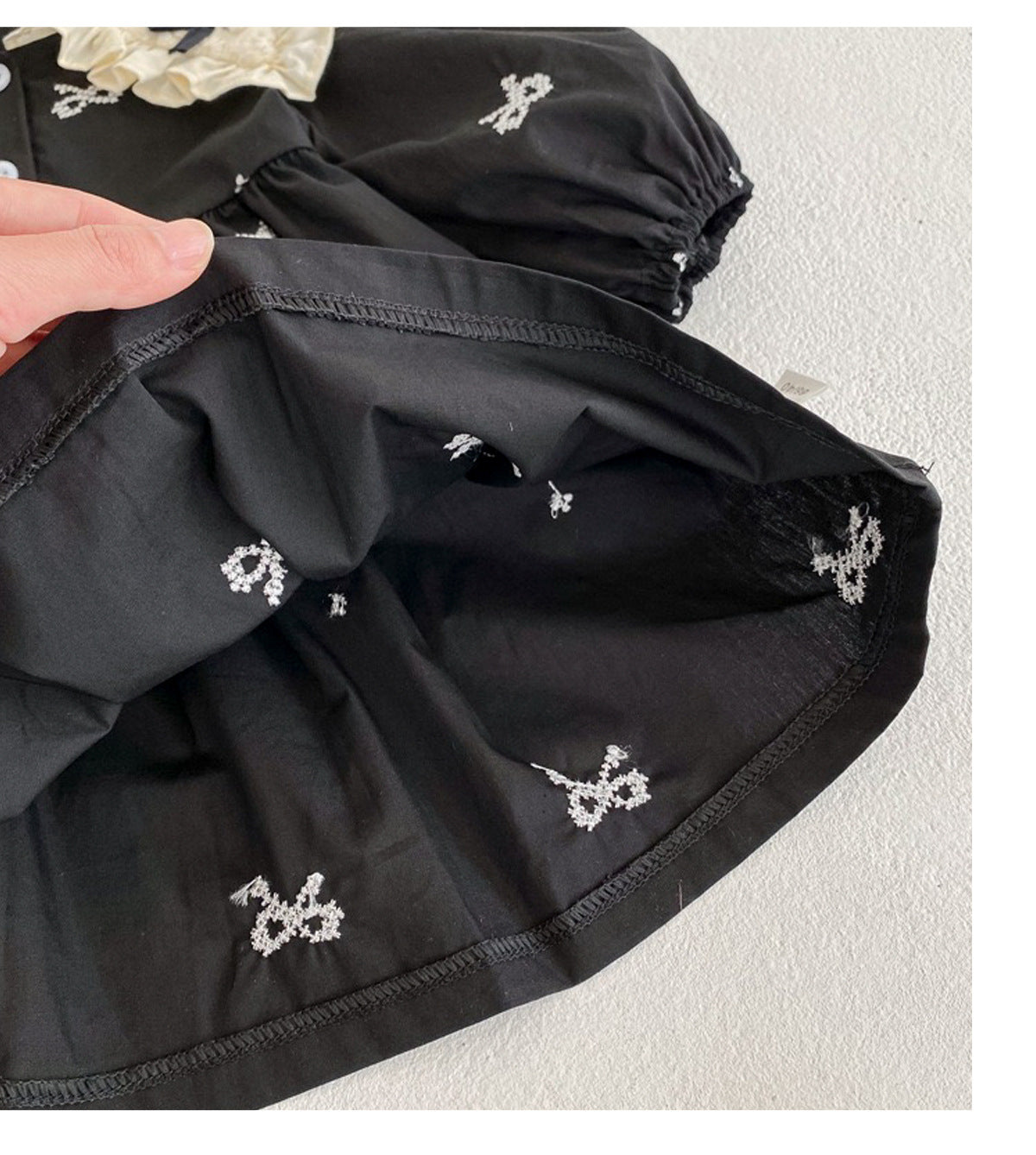 Black Children's Bodysuit/Dress with Bows