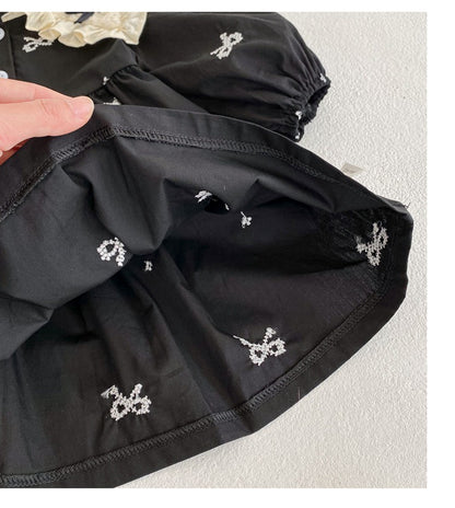Black Children's Bodysuit/Dress with Bows