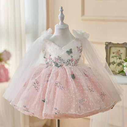 Floral Party Dress with Tulle
