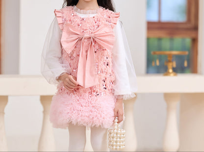 Children's Sequin Bow Dress