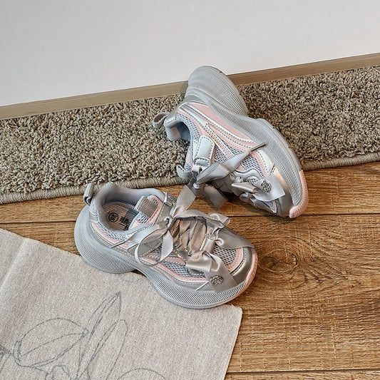 Zapatillas de tenis para niñas con doble lazo 