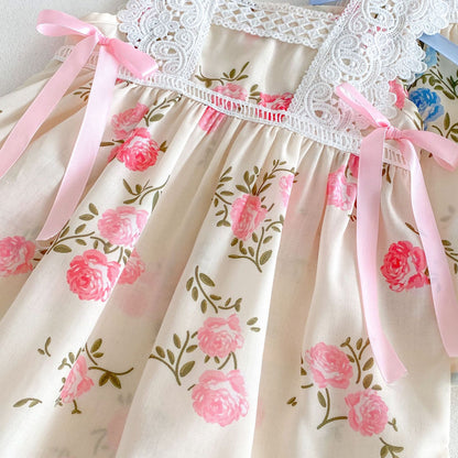 Floral Dress with Bow for Girls