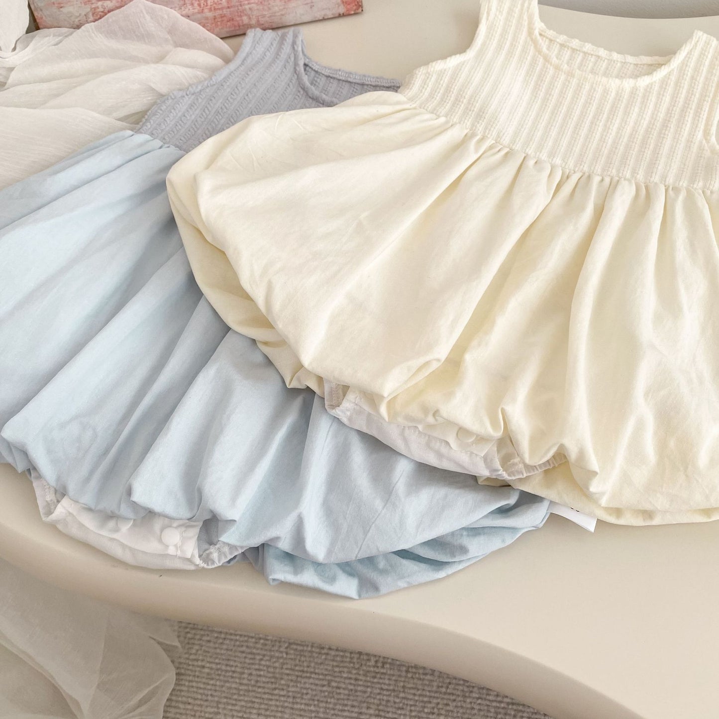 Girls' Outfit Set: Cardigan + Balloon Dress