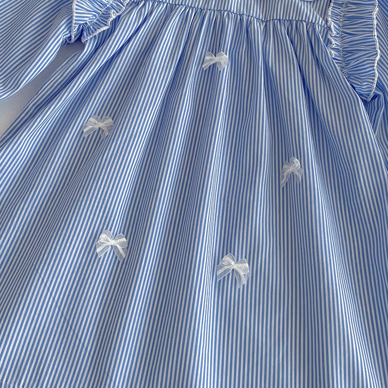 Body/ Striped Children's Dress with Bow
