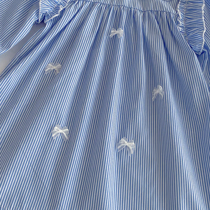 Body/ Striped Children's Dress with Bow
