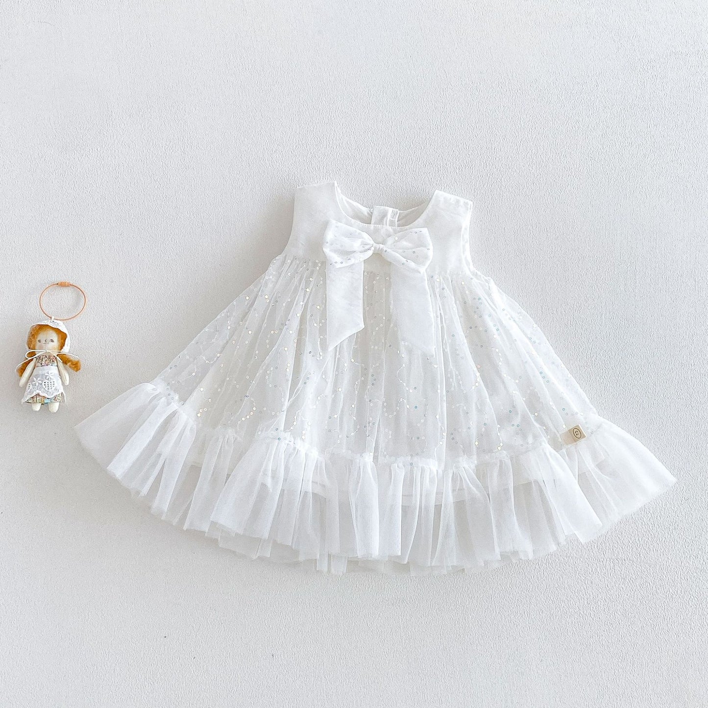 Children's Dress in Sparkly Tulle with Bow