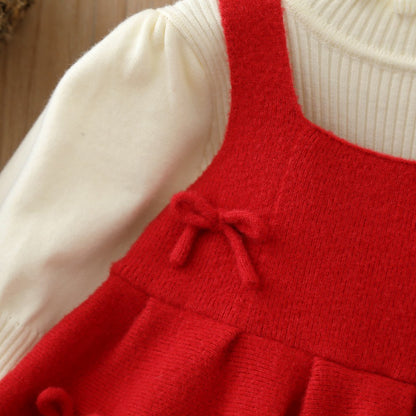 Children's Winter Dress with Bows
