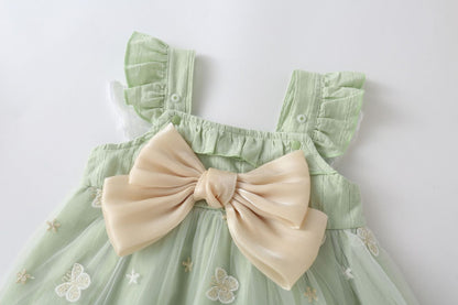 Children's Dress with Butterflies and Bow