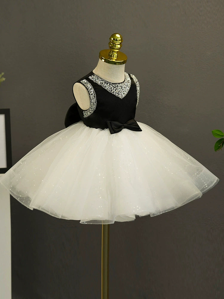 Party Dress with Bow and Rhinestones