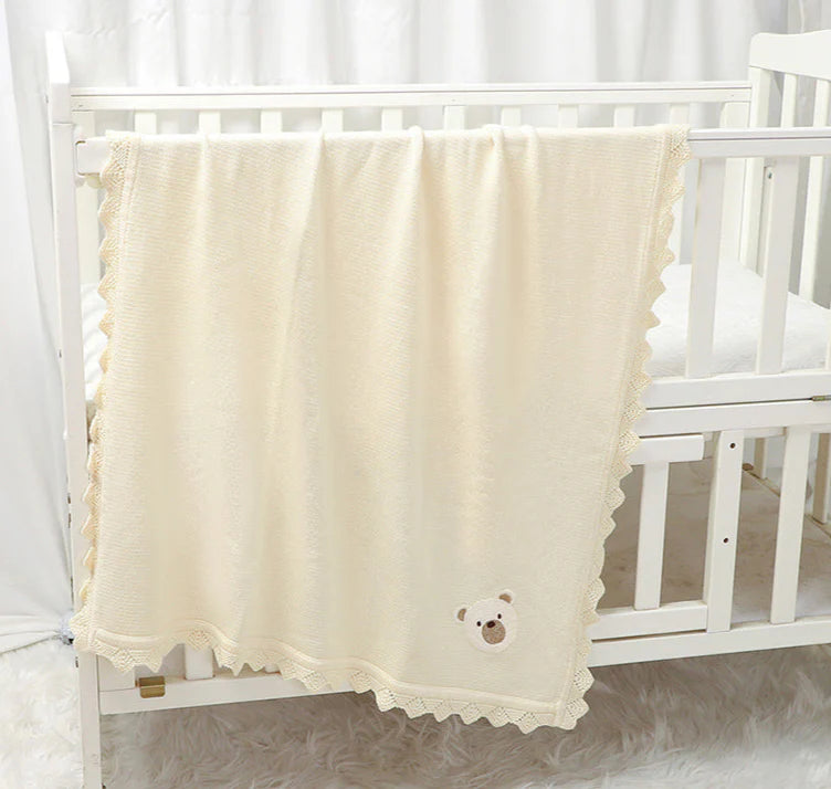 Teddy Bear Knitted Blanket