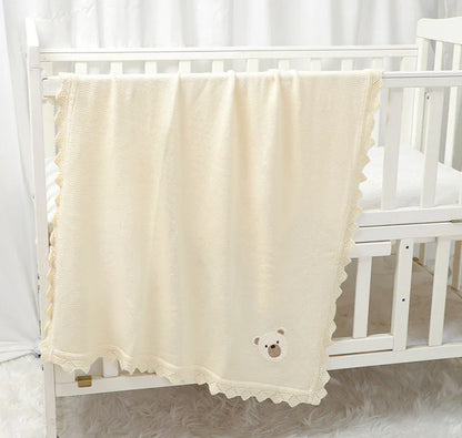 Teddy Bear Knitted Blanket