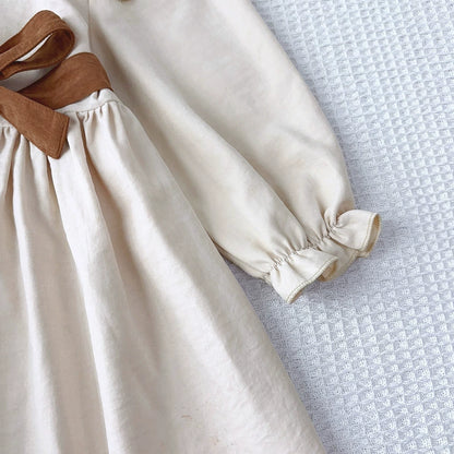 Beige Children's Dress with Belt