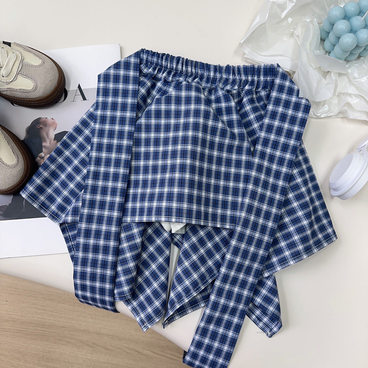 Girls' Teddy Bear and Checkered Outfit