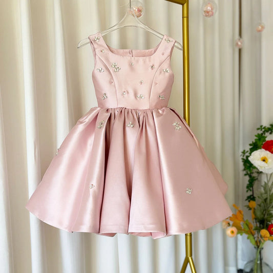 Pink Rhinestone Children's Dress