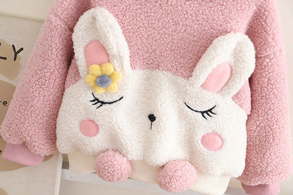 Conjunto infantil de invierno con gatito grueso para mujer 