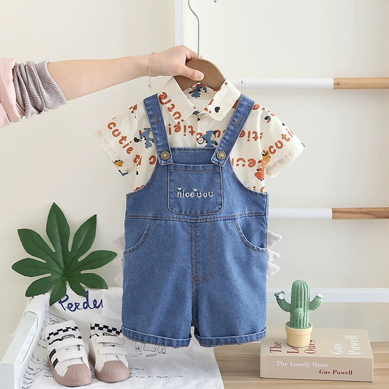 Children's Denim Overalls with Shirt