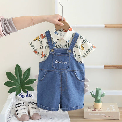 Children's Denim Overalls with Shirt